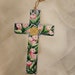Painted Wood Cross for Wall, Cross with Roses, Christian Cross Gift, Cross Wall Art, Personalized Cross, Baptism Gift, Rose Art, Sally Crisp