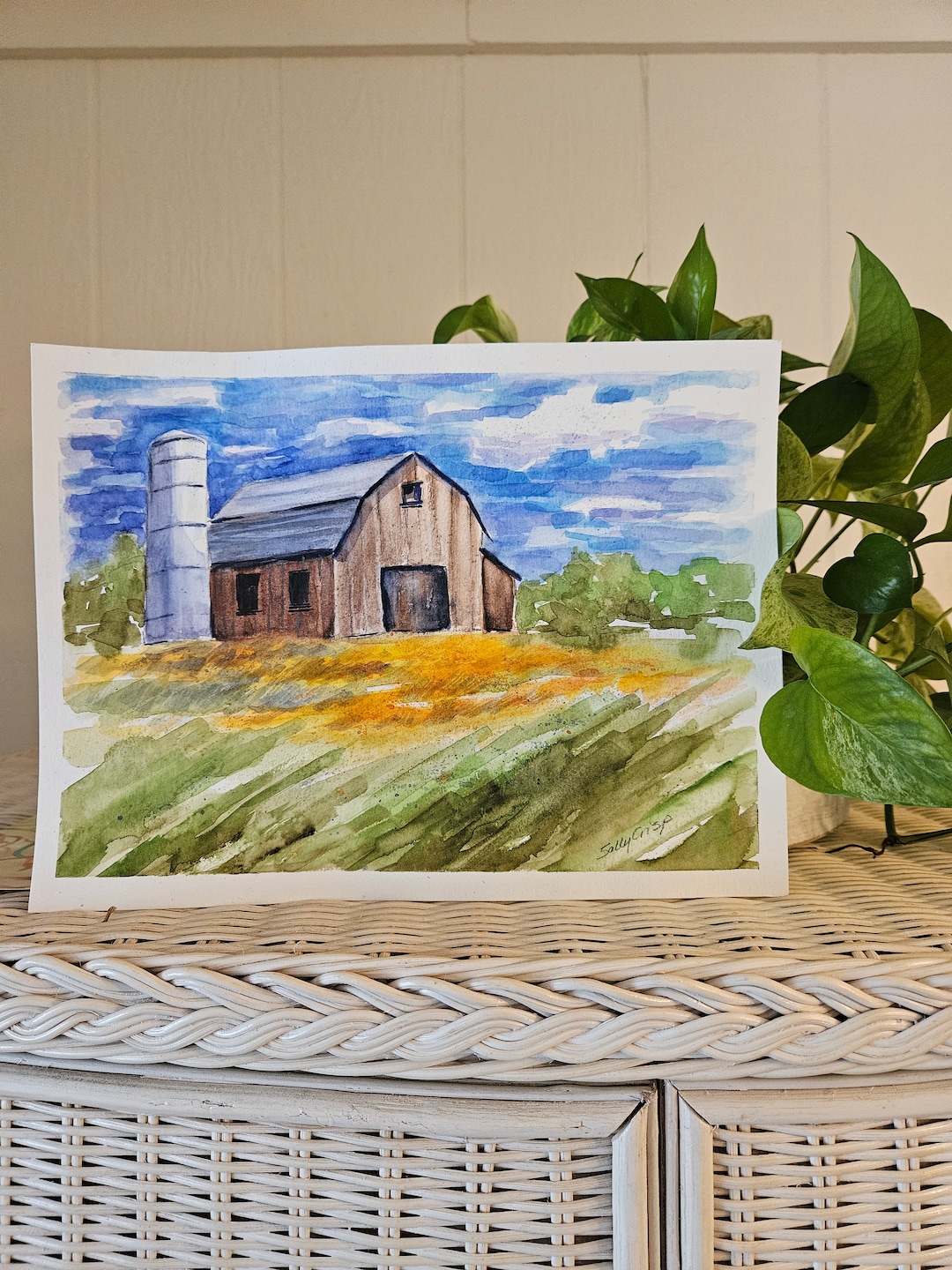 Original Watercolor Barn Painting: Rustic Farm Landscape Art (9x12) - Etsy