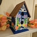 Hand Painted Birdhouse, Decorative Wood Birdhouse, Floral Cottage Style Birdhouse, Original Art Birdhouse, Garden Decor, Sally Crisp