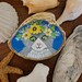 Hand-painted Shell, Artwork on Seashell, Gray Cat With Floral Wreath ...