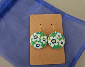 Hand-Painted Wood Earrings, Daisy Earrings, Fun Flower Earrings, Lightweight Earrings, Nickel Free Jewelry, Cute Earrings, Sally Crisp