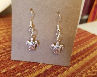 Silver Turtle Earrings, Turtle Lover Gift, Turtle Jewelry, Small Turtle Earrings, Fun Earrings, Nickel Free Earrings, Sally Crisp