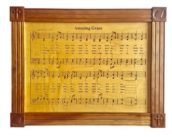 Amazing Grace Carved Maple and Cherry Wood Plaque