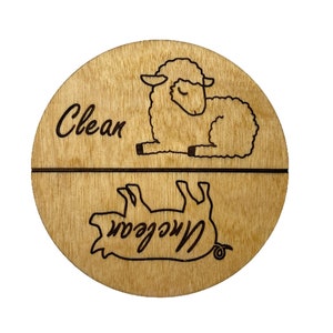 Imán para lavavajillas limpio o sucio (una forma humorística de decir limpio o sucio)