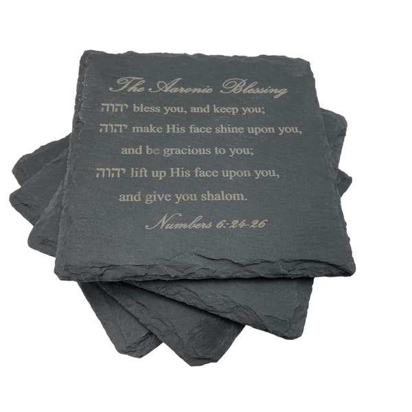 Slate Coasters with Aaronic Blessing (Priestly Blessing) Numbers 6:24-26. YHWH bless you and keep you, may His face shine upon you.