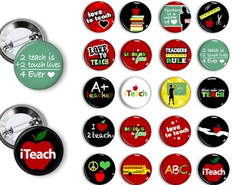 Teacher Pins School Teacher buttons 1.25 inch pinback buttons School Teacher Gift buttons pins badges magnets