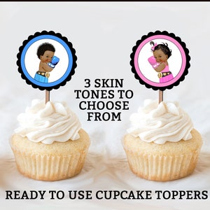 Boxing Pink or Blue Cupcake Toppers Gender Reveal Cupcake Toppers Gender Reveal Decorations Gender Reveal Party Gender Reveal Ideas