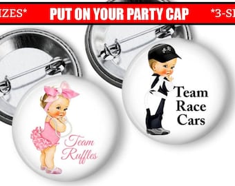 Cars & Crowns Gender Reveal Party 20 Pack Buttons Baby - Etsy