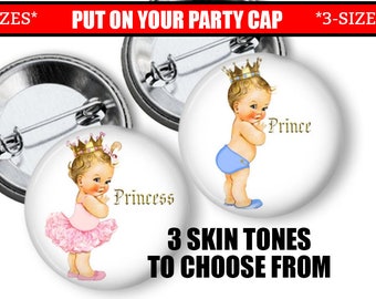 Gender Reveal Pins Prince or Princess Gender Reveal Party Favors Royal Reveal Buttons Gender Reveal Game Ideas Team Pins