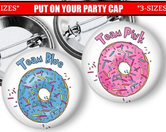 Gender Reveal Pins Donut Gender Reveal Party Favors Doughnut Gender Reveal Buttons Decorations Ideas Games Foodie Gender Reveal