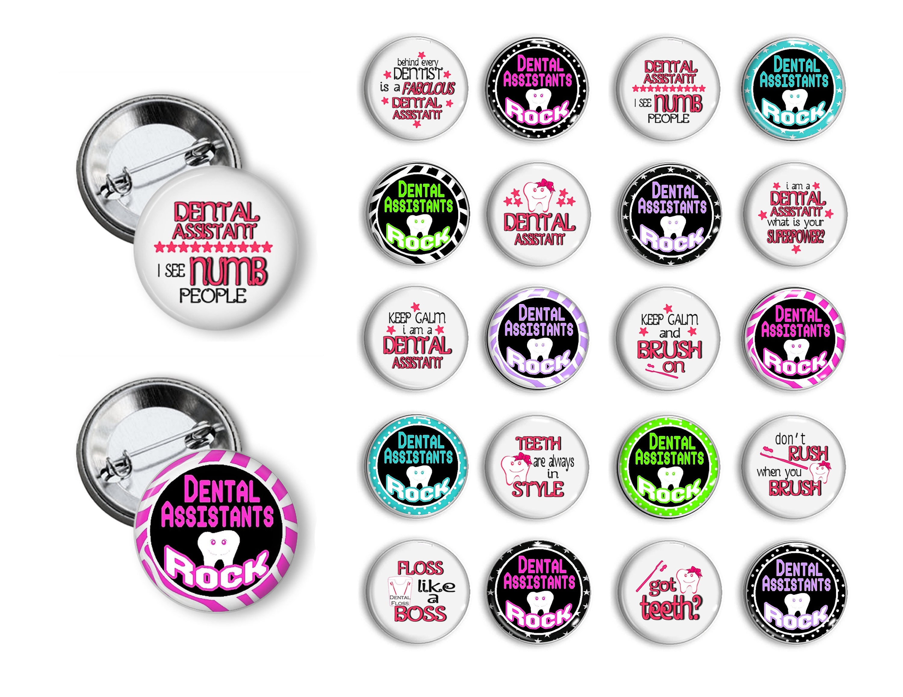 Dental Assistant Buttons Pins Badges Gift 1.25 inch pinback Etsy
