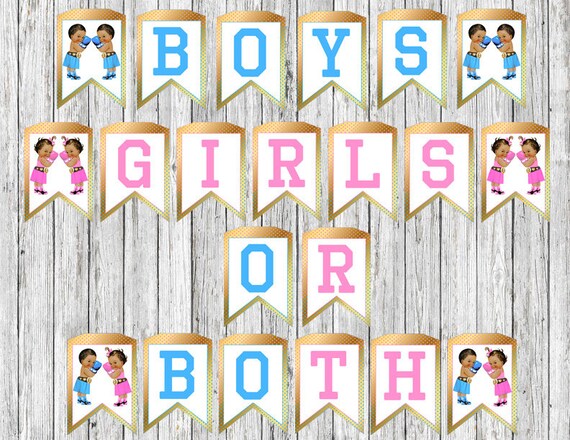 Boxing Girl Or Boy Or Both Party Banner Gender Reveal Party Etsy