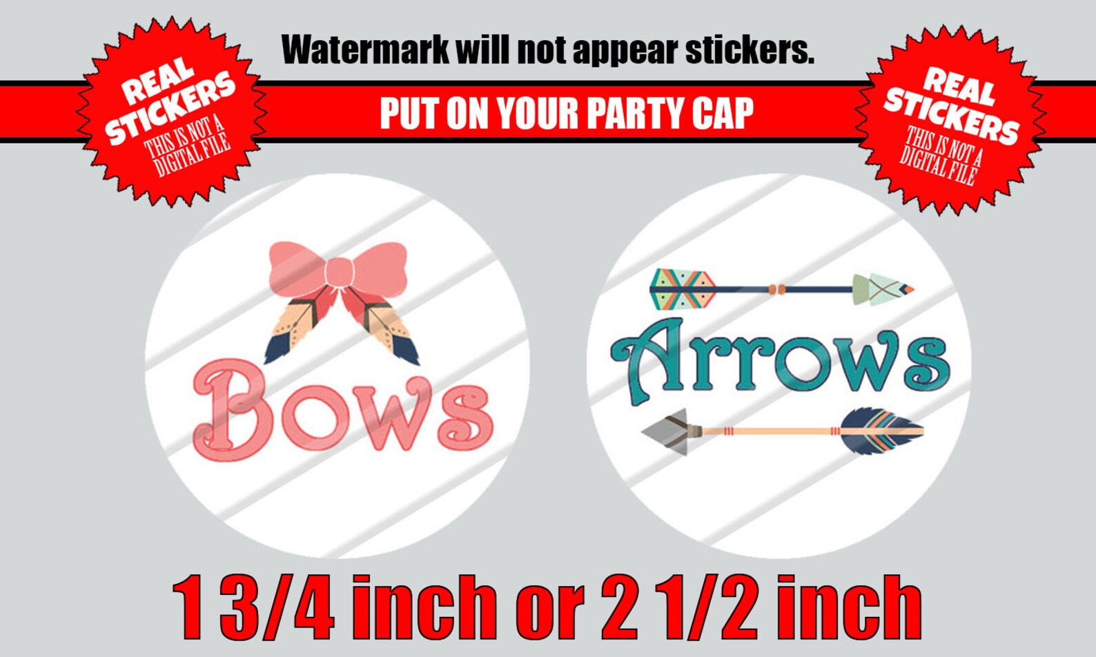 Gender Reveal Stickers Bows or Arrows Party Favors Gender Etsy