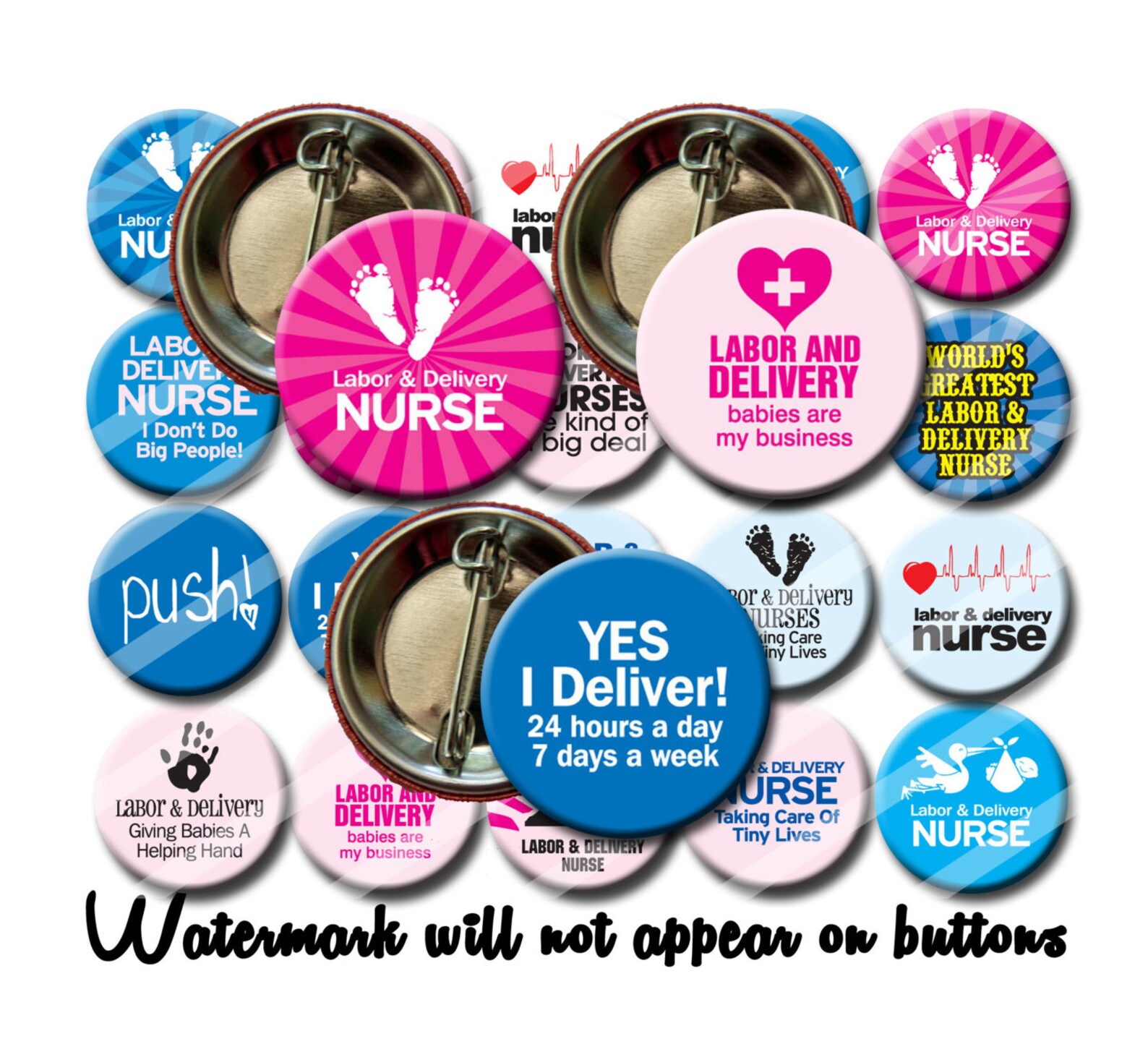Labor & Delivery Nurse Pins Nurse Gift Pin Back Button Set Etsy
