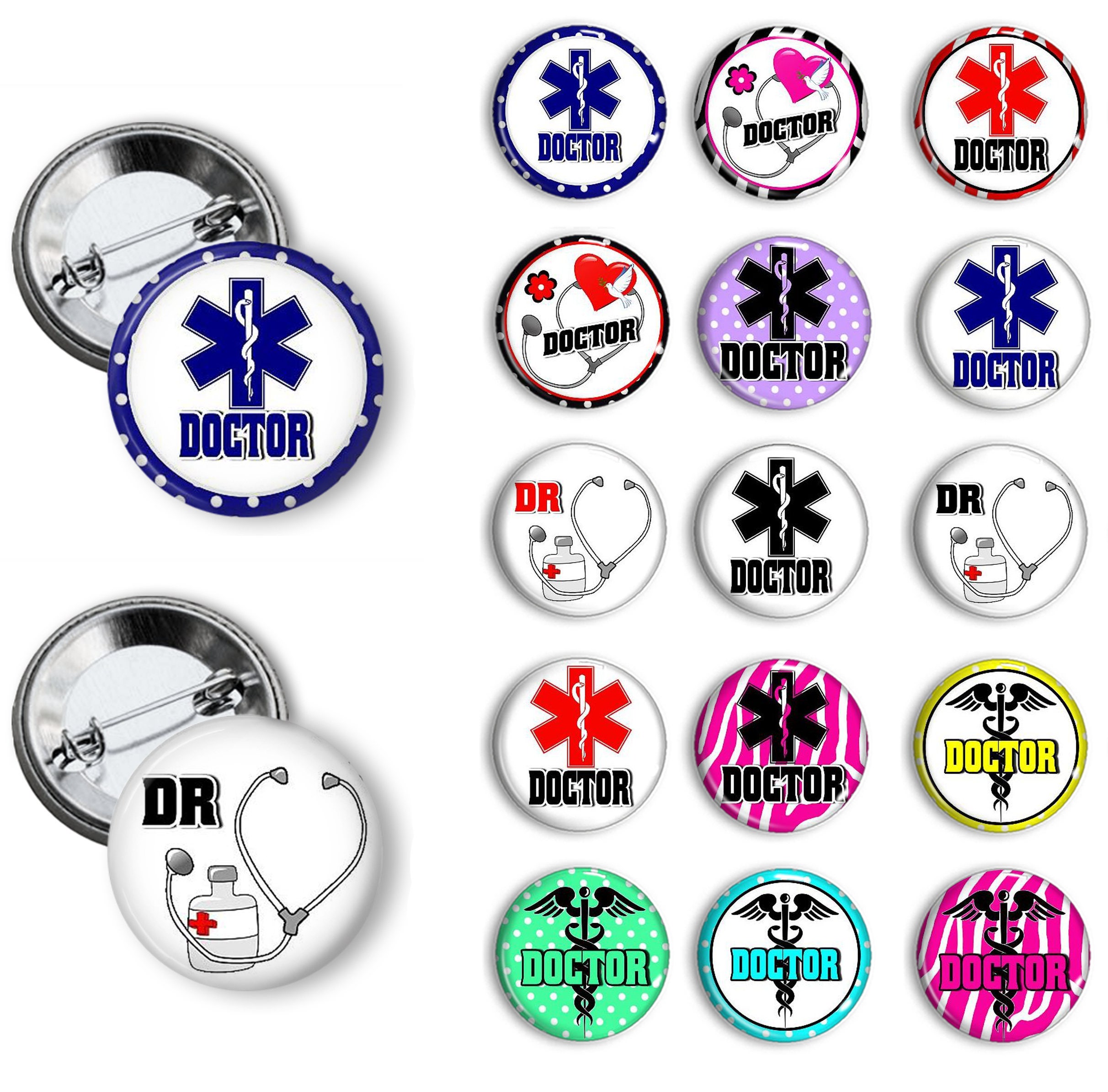 Doctor Pins Doctor Buttons 1.25 or 1.75 inch pinback buttons Etsy