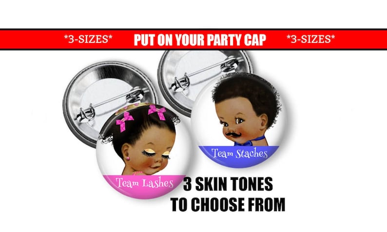 Gender Reveal Pins Staches or Lashes Gender Reveal Party Favors Mustaches or Eyelashes Gender Reveal Buttons gender Reveal Ideas