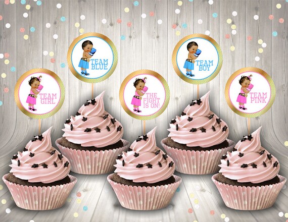 The Fight Is On Boxing Girl Vs Boy Gender Reveal Party Favor Etsy
