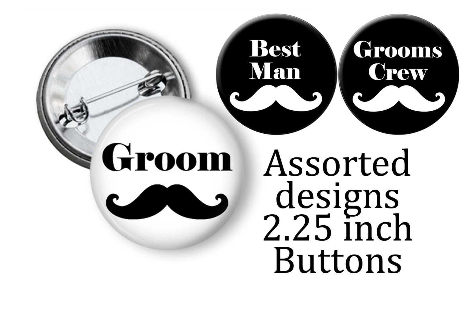 Bachelor Party Favors Mustache Team Groom 2.25 Inch Pinback Etsy