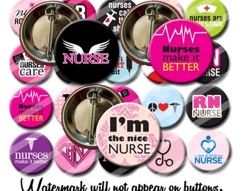 Nurse and Nursing Appreciation Button Set 1.25 inch pinback buttons pins badges Graduation Gift Party Favor (set 2)