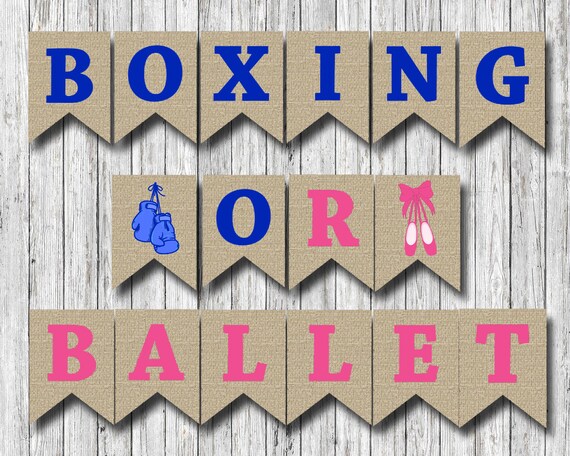 Boxing Or Ballet Party Banner Gender Reveal Party Decoration Etsy