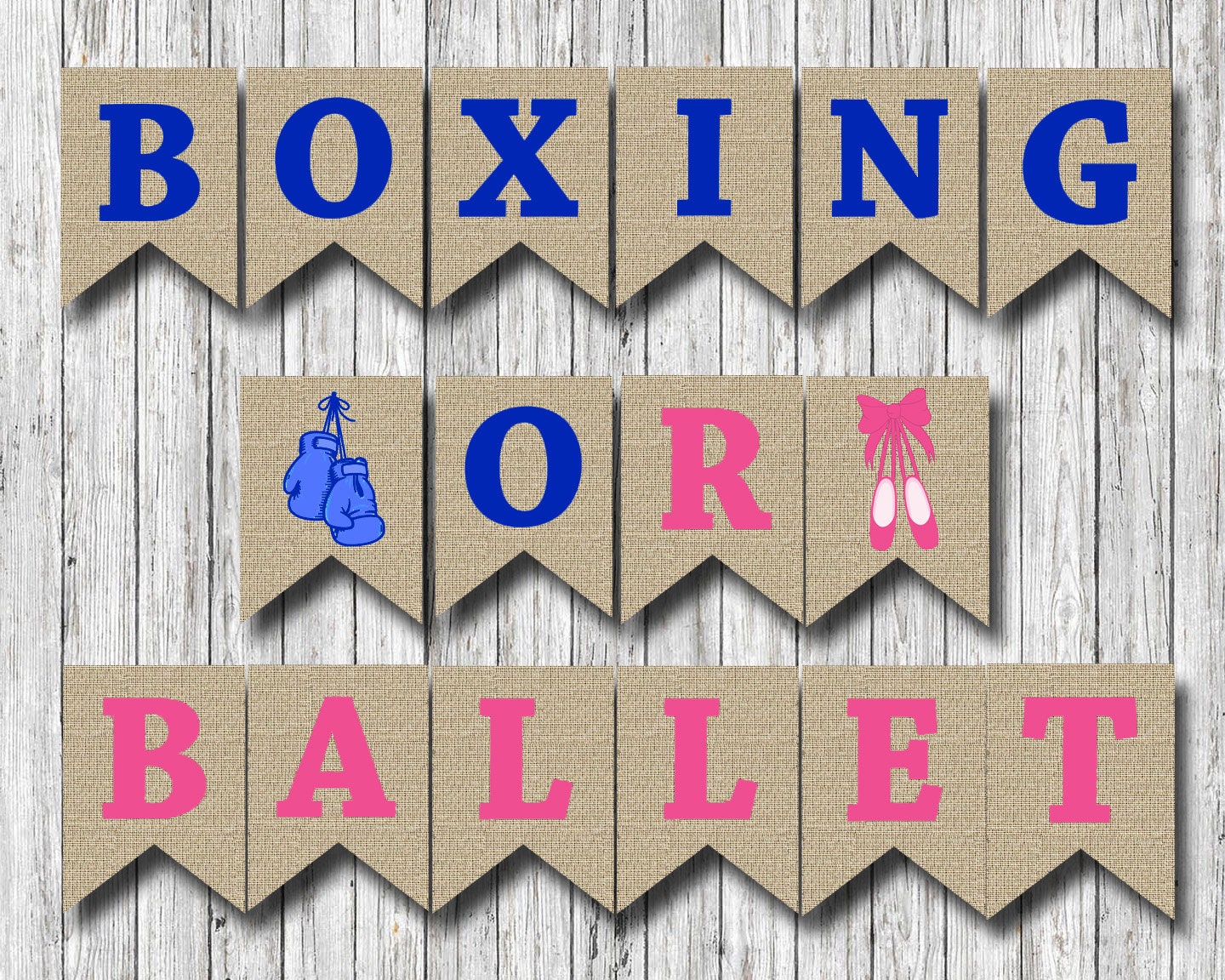 Boxing Or Ballet Party Banner Gender Reveal Party Decoration Etsy