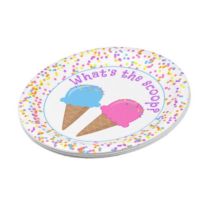 What's The Scoop Party Plate DIY party Decoration Part Etsy