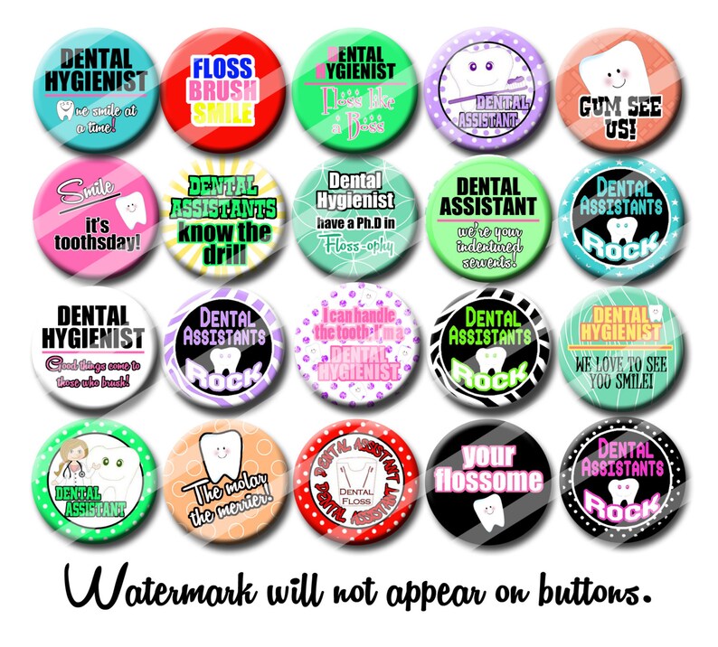 Dental Assistant Dental Hygienist Buttons Pins Badges Gift Etsy
