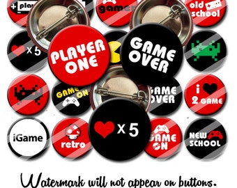 Gamer Video Gamer Pins Video Gamer Gifts 1.25 inch pinback button Party favors Pins Buttons Badges Magnets