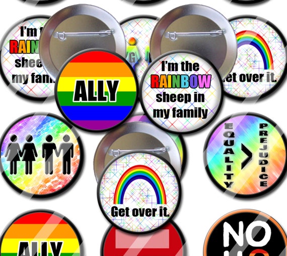2-1/4 Rainbow Lesbian LGBT Gay Pride Ally Magnets Set of 2