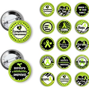 15 Alzheimer’s Awareness Ribbon 1" Pinback Button Pin Badge Pins