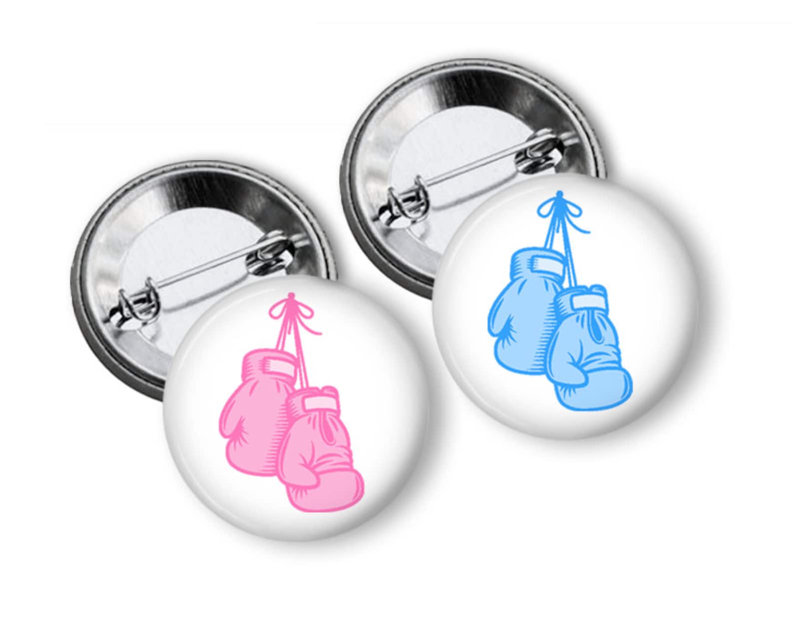 Gender Reveal Pins Boxing Gloves Pink or Blue Gender Reveal Etsy
