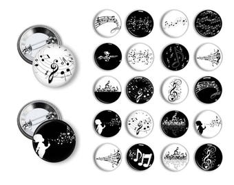 Musician Pins Musical Pins Music notes Pins 1.25 inch pinback buttons pins badges student reward party favor