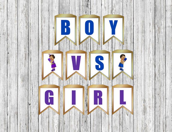 Boxing Girl Vs Boy Party Banner Gender Reveal Party Decoration Etsy