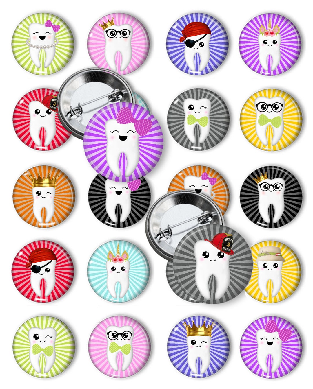 Happy Teeth Dental Pins Dental Assistant Pins 1.25 or 1.75 Etsy