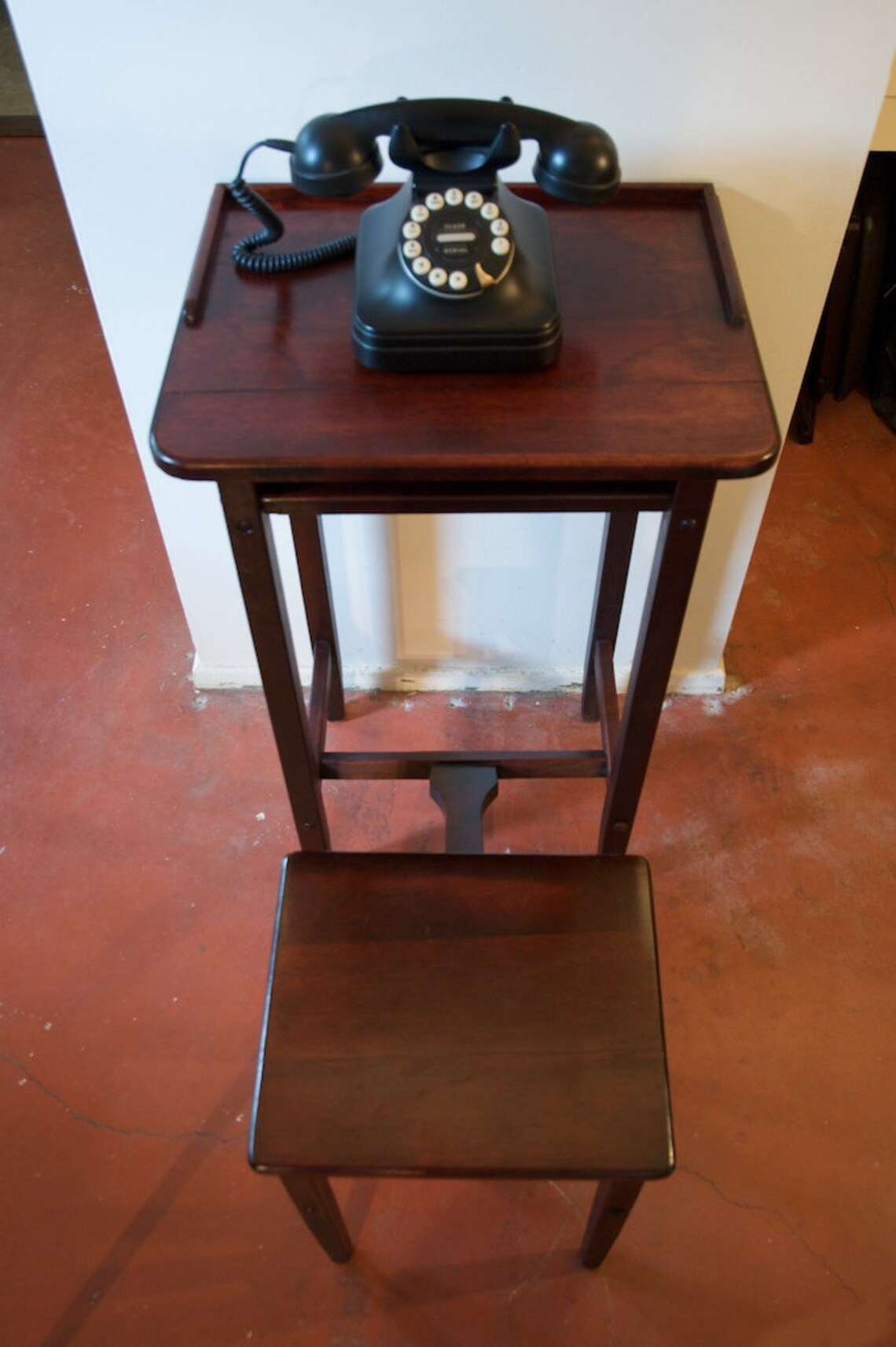 Antique Mahogany Betumal Telephone Stand Etsy