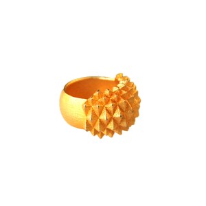 3D print statement gold ring Studs Bolder image 2