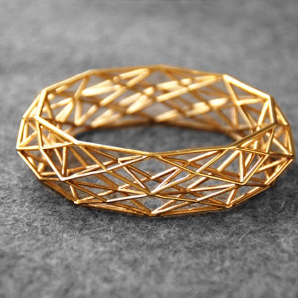 Gouden geometrische armband Constructionistisch, strak
