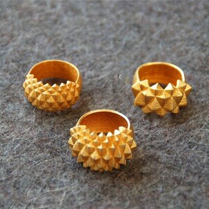 3D print statement gold ring Studs Bolder image 3