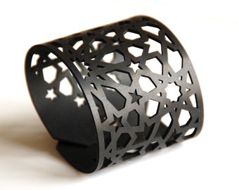 Cuff Bracelet with Geometric Pattern