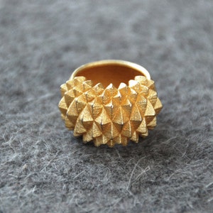 3D print statement gold ring Studs Bolder image 4