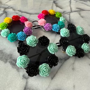 Floral Festival Sunglasses, Round Statement Glasses, Sunnies for PRIDE Outfit for Summer