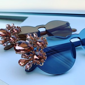 Fancy Sunglasses, Colored Jeweled Sunglasses, Festival Sunglasses, Colored Sunglasses, Rose Gold Jeweled Sunglasses, Sunnies