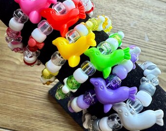 Seal Kandi Bracelet: Rave Festival Pony Bead Jewelry