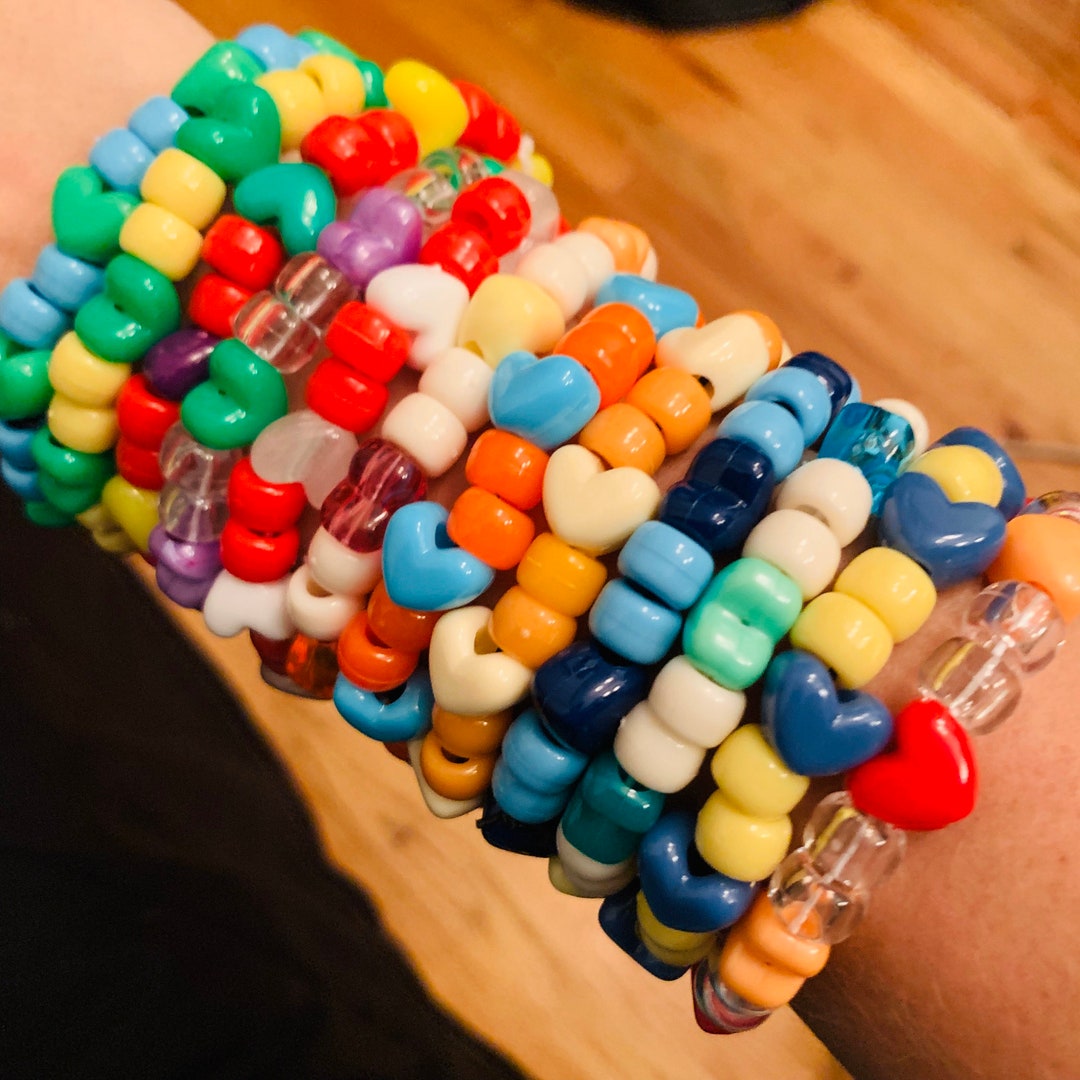 HEART Kandi Bracelets Random Colors, Kandi Bracelet, Kandi, Kandi Bead