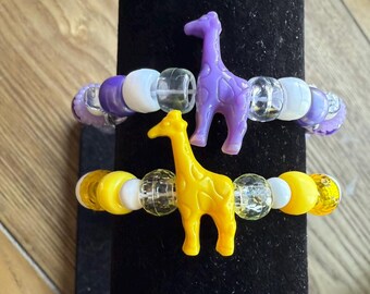 Giraffe Charm Kandi Bracelet, Rave Festival Jewelry