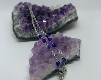 Sunglasses Chain, Silver Face Chain, eyeglasses Holder, beaded Strap,  Lanyard, sunnies Necklace