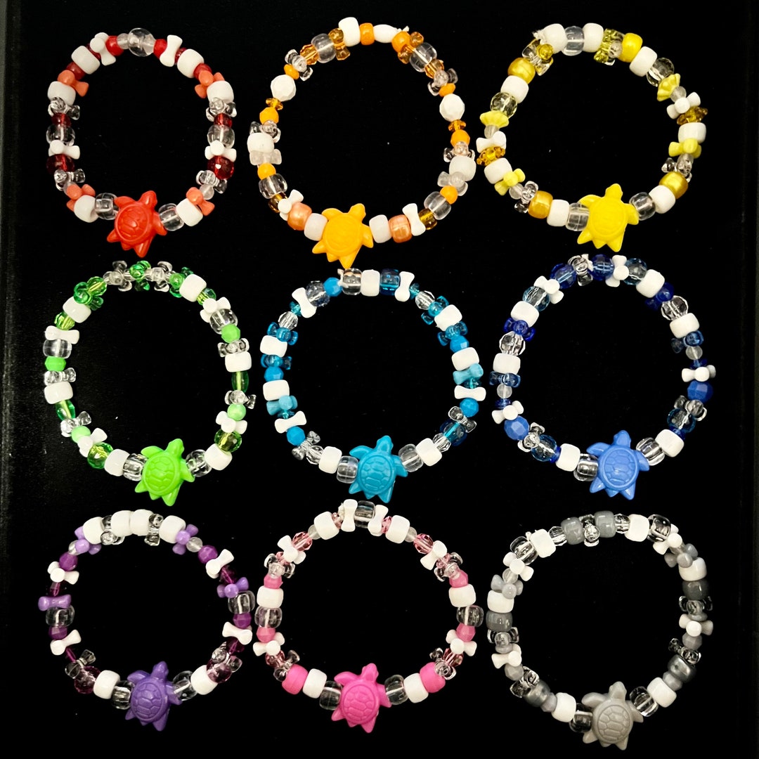 Turtle Kandi Bracelet, EDC, Plur, Kandi, Kandi Bead, Pony Bead, Rave