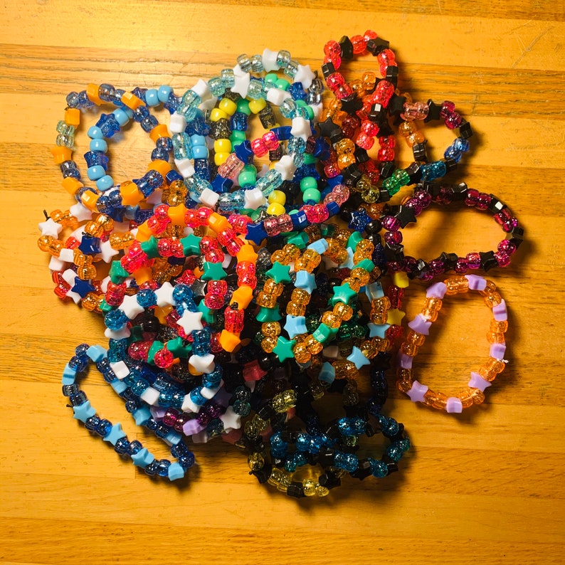 STAR GLITTER Kandi Bracelets Candy Kandi Bead Pony Bead Etsy UK