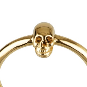 Small Gold Plated Skull Ring - Memento Mori - All Sizes