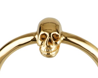 Small Gold Plated Skull Ring - Memento Mori - All Sizes